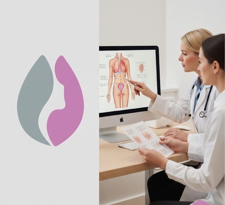 Medical consultation and anatomical illustration, Harley Street Gynaecology